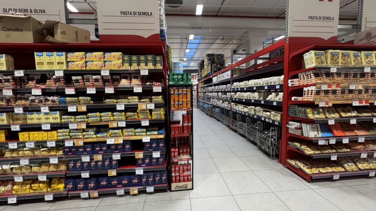 Isles of pasta in an Italian supermarket